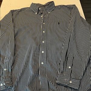 Polo by Ralph Lauren Men’s Black & White Vertical Stripe Button-Down Shirt